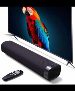 Black Soundbar with Remote Control