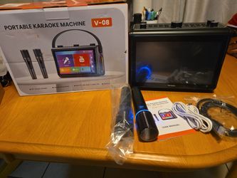 PORTABLE KARAOKE MACHINE  V-08 10"TOUCH  SCREEN NEW NEVER USED