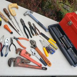 Red Toolbox with Tools 