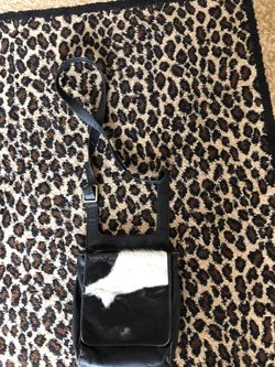 Black Leather Cross Body Handbag