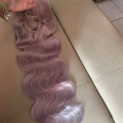 100% Human Hair 30 Inch Grey Body Wave Wig 