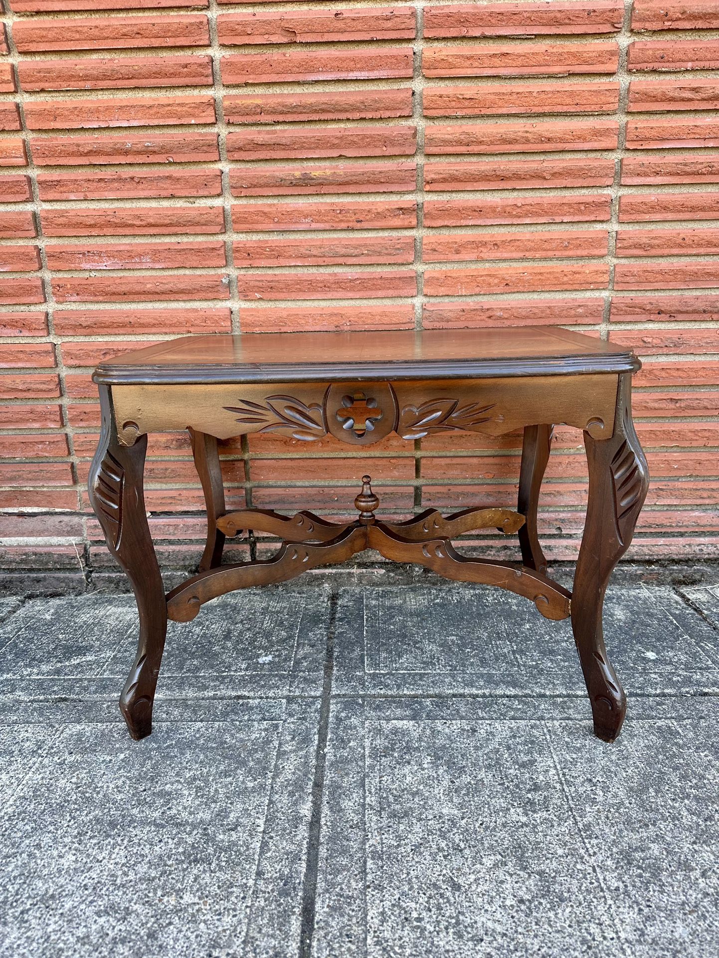 Rectangular Ornate Mahogany End Table