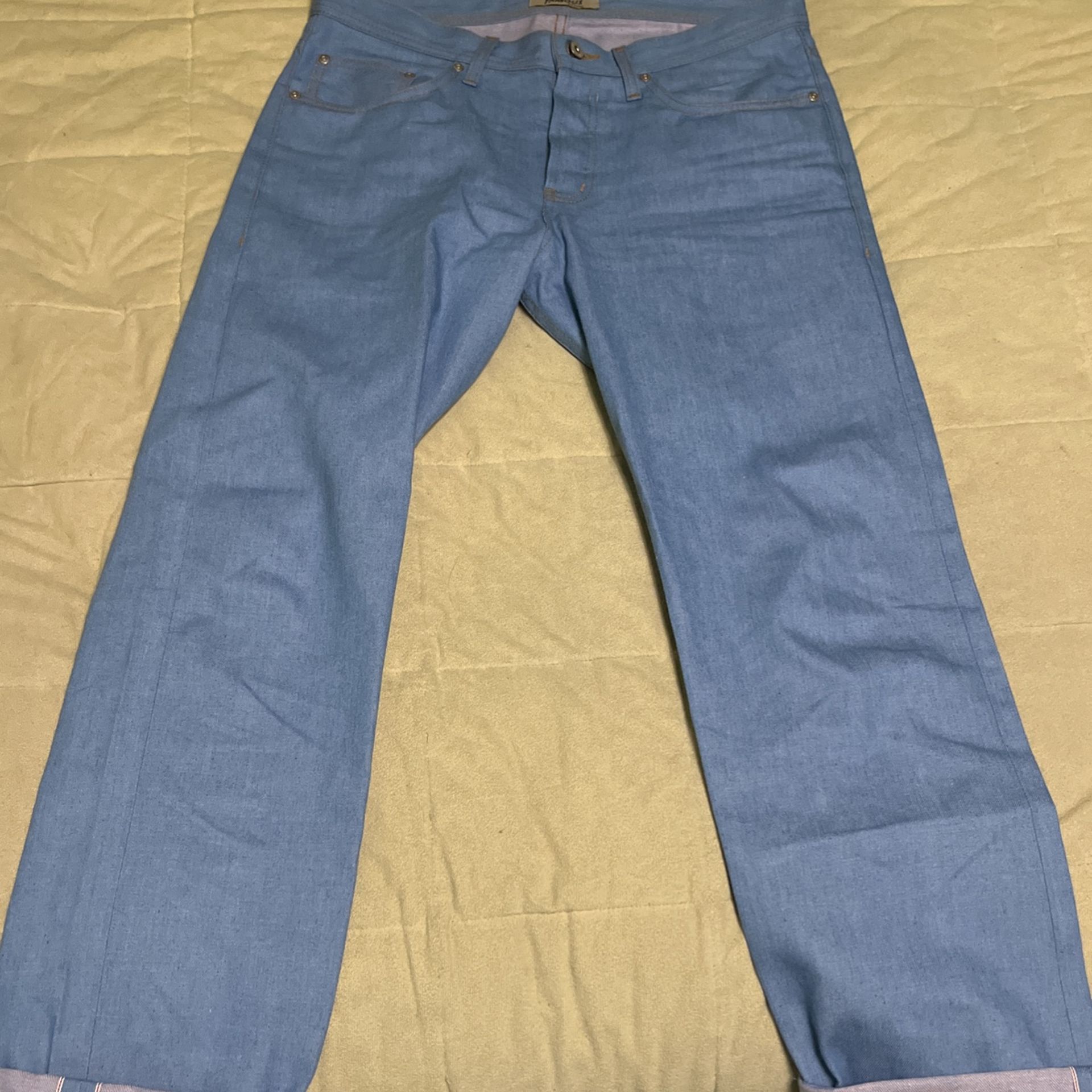 Naked and Famous Sakura Sky Selvedge Jeans, Weird Guy Size 34
