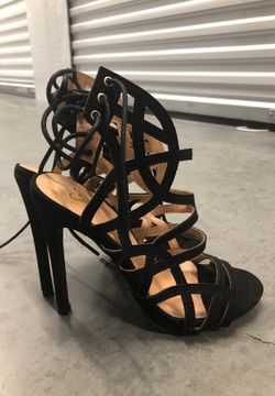Windsor Strappy Black Heels Size 5 1/2