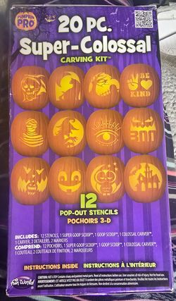 Halloween Pumpkin Pro 20-Piece Super-Colossal Carving Kit