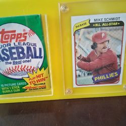 1981 Topps Mike Schmidt all star card & wax pack