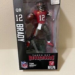 NFL Tom Brady, Tampa Bay Buccaneers Action Figure. Import Dragon Figures 6 Inch Figure, Away Colored Uniform. 