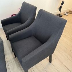 Set of 2 IKEA SAKARIAS Armchairs / Dining Chairs - Dark Gray