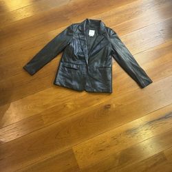 Abercrombie & Fitch Vegan Leather Blazer