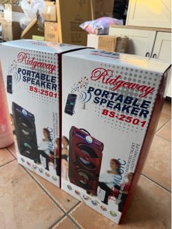 Ridgeway Portable Speaker (BS- 2501) Blue and Red Ava. $29 each