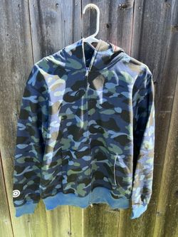 Bape Hoodie (Navy) Shark Full Zip Up