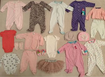 Baby Girl Clothes Bundle 34 Pieces - Size 3M & 3M-6M