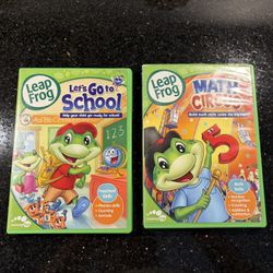 2 LeapFrog Learning Skills DVDs Let’s Go To School & Math Circus