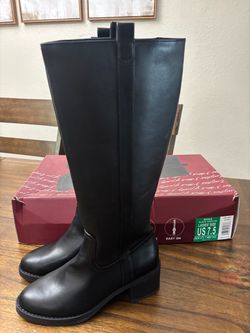 Naya B Black Knee-High Riding Boots Size 7.5