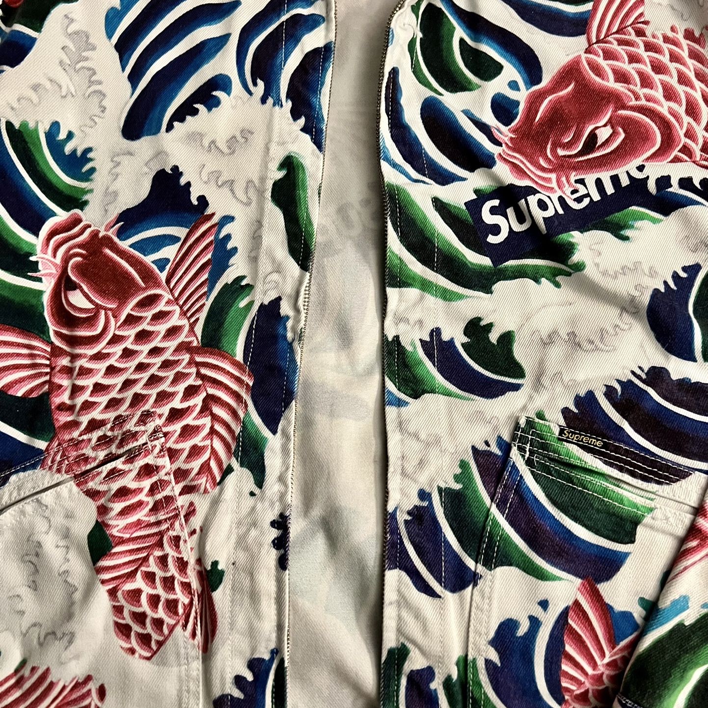 Supreme Waves Koi Fish Work Jacket Multi Color XL for Sale in El