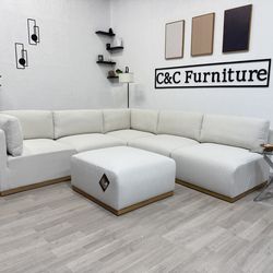 Cream Modular Sectional Sofa - Delivery Available