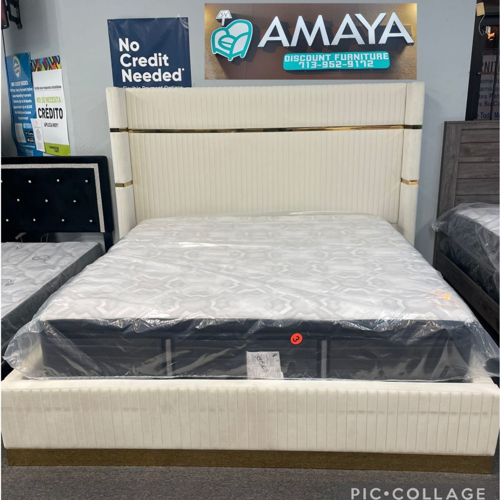 King Bed Frame With Mattress Pillow Top