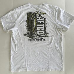 Men Aftco White T-shirt Large with chest pocket