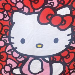 Bow Background Hello Kitty Beach Towel