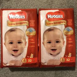 Huggies Little Snugglers Size 2 Diapers Lot of 2