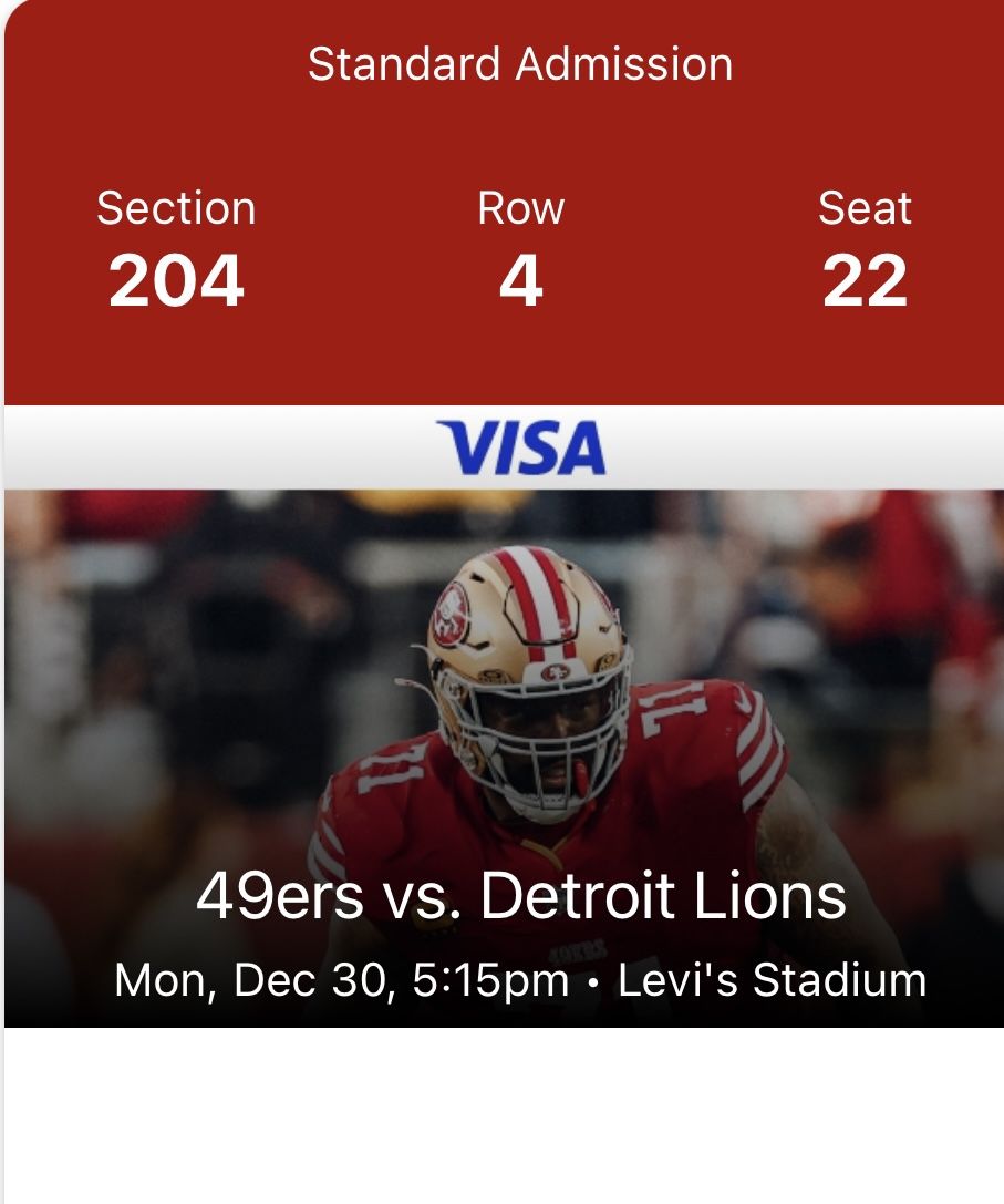 49ers vs Lions 12/30/2024