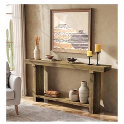 70.9-Inch Solid Wood Console Table for Entryway, Farmhosue Narrow Extra Long Sofa Table Behind Couch, Entryway Accent Table for Living Room, Entrance,