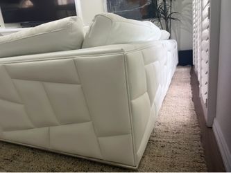 Pure white italian leather sectional
