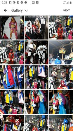 Costumes!!!! $5 for regular kids costumes without masks, $10 for full kids costumes with masks and adult costumes $20 each with or w/o masks