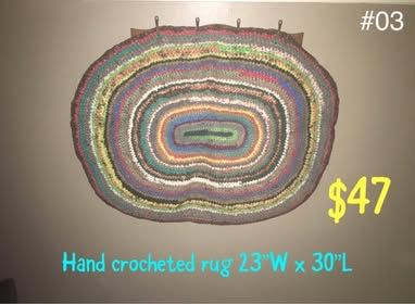 Multicolor Hand Crocheted Area Rug #3