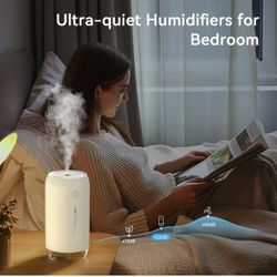 Portable Mini Humidifier, KQLKJ 350ml Small Cool Mist Humidifiers, USB Personal Desktop Humidifier for Bedroom Car Office Travel with Auto Shut-Off & 