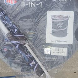 Raiders Collapsible Trash Can & 2 Car Flags