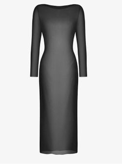 Large The Popilush Long Sleeve Sheer Mesh Maxi Cover-Up