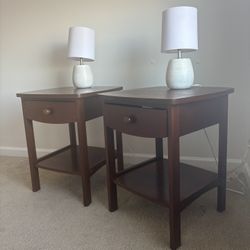 Wood Nightstands - Set Of 2