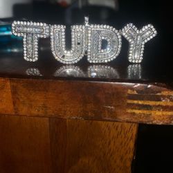 TUDY" Custom Diamond Baguette Pendant