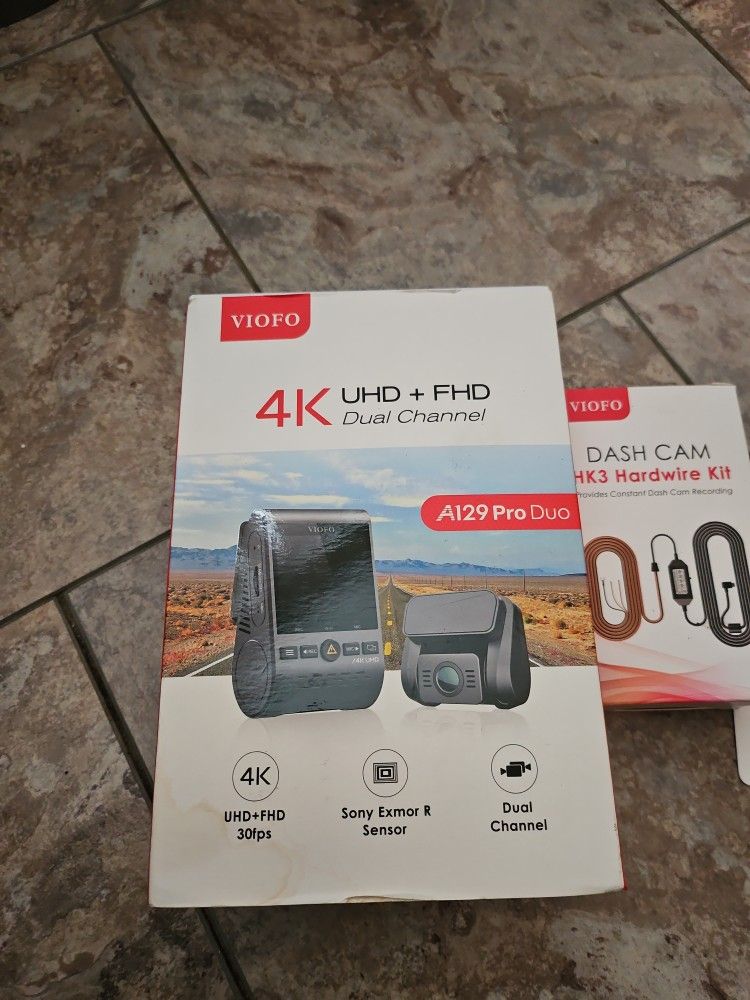 VIOFO A129 Pro Duo 4K Dual Channel Dash Cam + Micro SD & HK3 Hardwire Kit