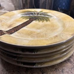 Bellalago Hand Painted Palm Tree Plates 6