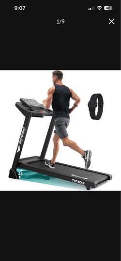 Impremey 103 Folding Treadmill with Heart Rate Monitor, 15 Level Auto Incline & 350 Lbs Capacity