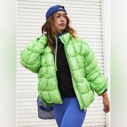 FP Movement Scrunchy Glossy Pippa Packable Puffer Jacket | Neon Green
