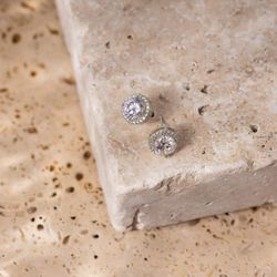 1 pair 14K White Gold Plated Sterling   Is