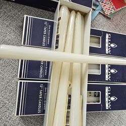 3 Sets Of One Dozen Dripless 12" Taper Candles