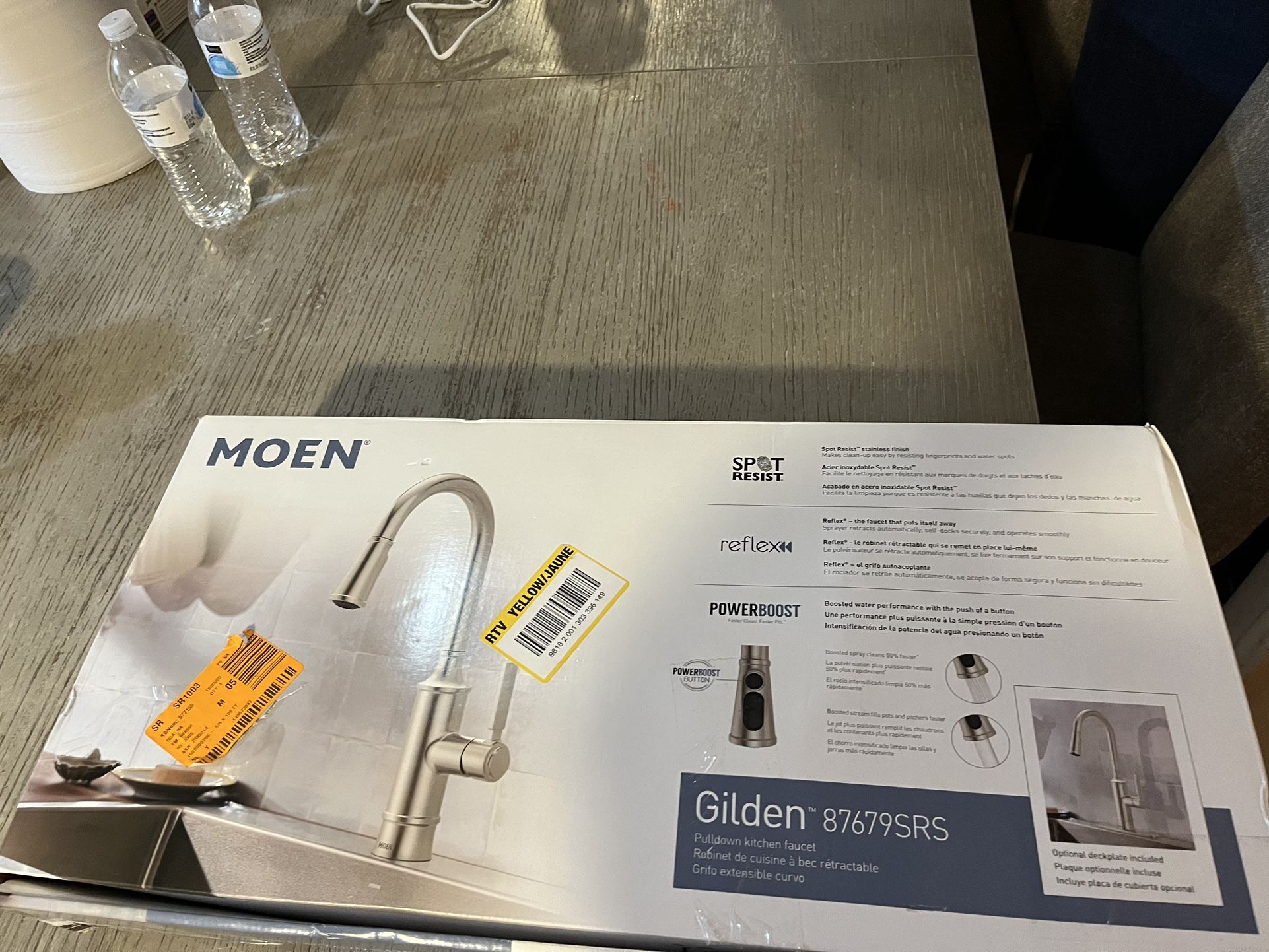 MOEN Gilden Single Handle PullDown Sprayer Kitchen Faucet with Reflex and Power Boost in Spot Resist Stainless