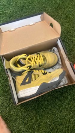 Air Jordan 4 Yellow Sneakers with Box