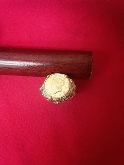 1851 liberty head gold dollar ring