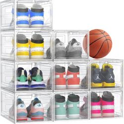 9 Pack Hard Sturdy Thickened Rigid XLarge Shoe Storage Organizer 