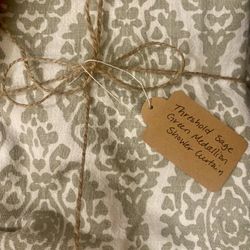 Threshold Green Medallion Fabric Shower Curtain 