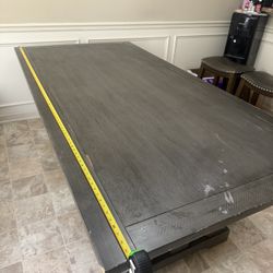 Large Dining Table With Bench And Two Stools 