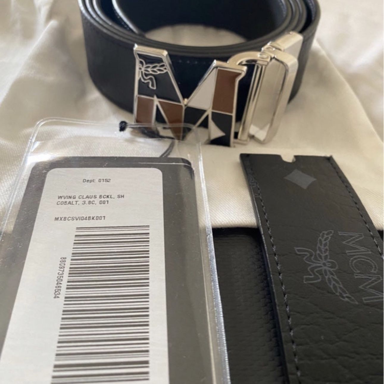 Authentic MCM Claus Blue/Black Reversible Belt for Sale in Queens, NY -  OfferUp