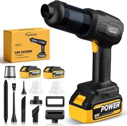 Cordless Car Vacuum Cleaner, 35000pa Powerful Handheld Vacuum & Air Duster with 2 Batteries, Portable Rechargeable Vacuum for Car Detailing, Pet Hair,