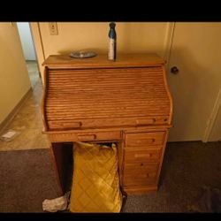 Oak Roll Top Desk