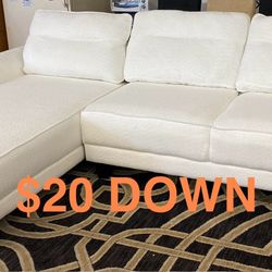 New  Classy White Fabric Set (Finance and Delivery)